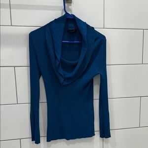 It’s Our Time - XL Elegant Blue Cowl Neck Sweater